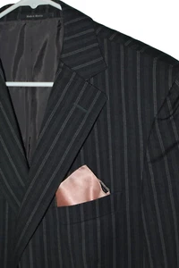 (2 Pc Suit 42L) ZEGNA Men's Gray Striped Model CITY 2-Button 36x29.5 - Picture 1 of 24