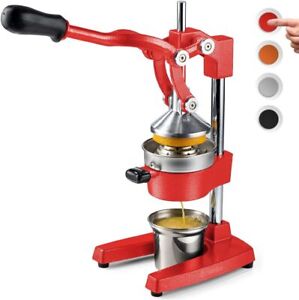 Eurolux Red Extra-Large Portable Manual Hand Juicer with Stainless Steel Cup