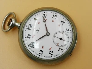 Vintage ANTIQUE OMEGA POCKET WATCH OPEN FACE ENAMEL DIAL Circa 1920`s 51mm case - Picture 1 of 8