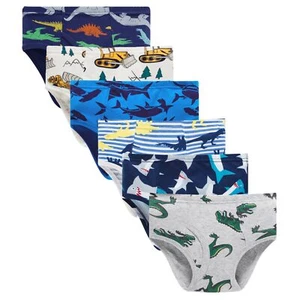 Toddler Dinosaur Truck Boys Briefs 5/6Y - Pack of 6 Underwear - Picture 1 of 5