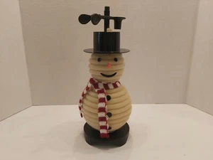 Candle By The Hour Schneemann Kerze 100 Stunden schwarzer Sockel Weihnachten Urlaub Vintage - Bild 1 von 4