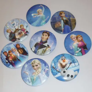 Christmas 10 FROZEN badges Pins Elsa Anna Olaf Sven party Goody bag fillers - Picture 1 of 1