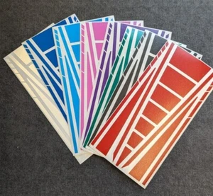 245MM X 115MM REFLECTIVE CHEVRON HELMET STICKERS - COLOUR OPTIONS AVAILABLE - Picture 1 of 9