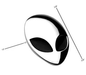 Chrome Metal 3D Alienware Head Auto Logo Sticker Badge Emblem - Adhesive Backing - Picture 1 of 2