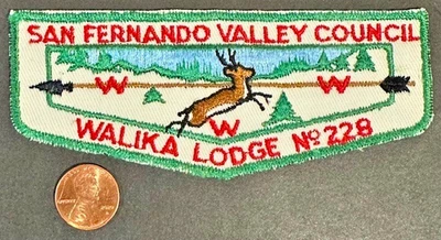 BOY SCOUT BSA OA WALIKA 228 SAN FERNANDO CA TAMET 225 TWILL FF F1 FIRST FLAP - Image 1 of 4
