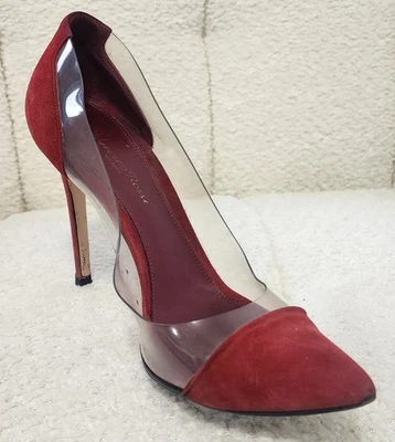 Zapatos de tacón alto puntiagudos de vinilo y gamuza Gianvitto Rossi PLEXI 38M 8M $815 tacón de 10 cm Foto 1 de 4