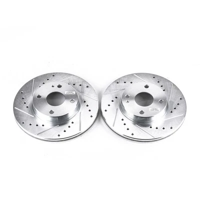 PowerStop Evolution Drilled Slotted Rotors Pair Front For Mazda Miata - Image 1 of 3