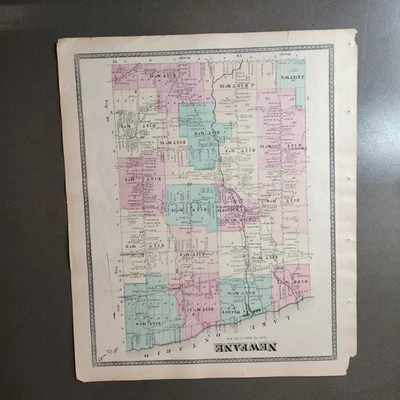 Vintage 1875 Newfane Youngstown Ransomville New York Map Print Atlas NY Towns - Image 1 of 4