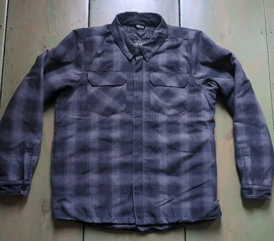 Icon Men's FALLBLOCK CX Flannel Motorcycle Riding Shirt Jacket | Gray Black | XL - Image 1 of 4