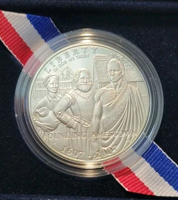 2007 Jamestown 400th Anniversary Commemorative  Uncirculated Silver Dollar - Image 1 of 4
