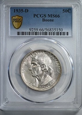 1935-D Boone Classic Commemorative Half Dollar 50C PCGS MS66 - Image 1 of 4