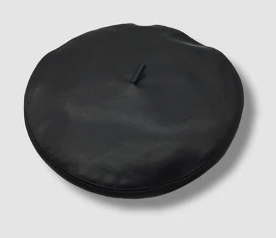 Eugenia Kim Mujer Negro Carter Cuero Logo Francés Boina Sombrero O/S Foto 1 de 2