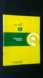 John Deere 65 Rear Blade Operator's Manual - Great Condition - Picture 1 of 2