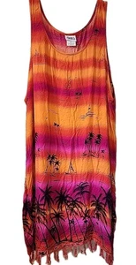 Vestido Top Beach Cabana para Mujer Natación Talla 1X Naranja Tropical Flecos - Imagen 1 de 7