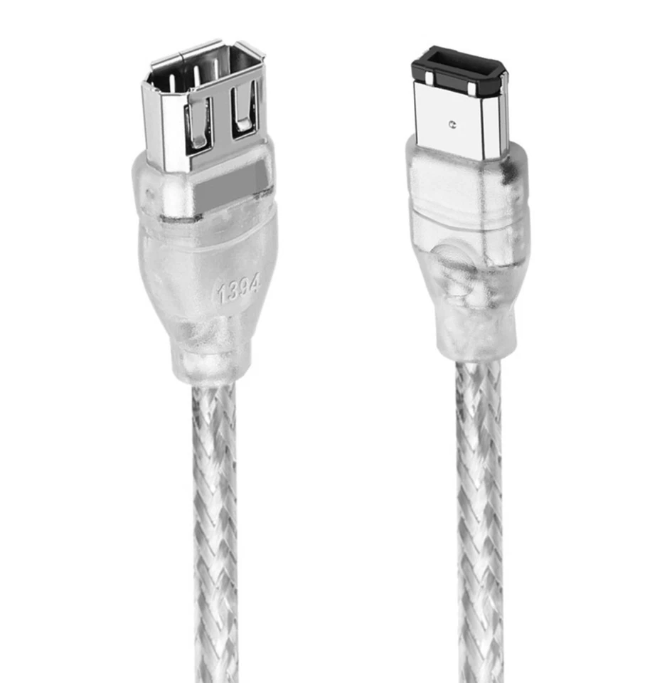 IEEE 1394 FireWire 400 6-Pin Female to 6-Pin Male Adapter Cable 20cm - Image 1 of 2