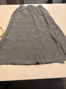 Maxi falda pequeña de lino a cuadros con abertura Quince - Imagen 1 de 8