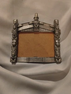 Vtg Boma Fine Pewter Picture Frame Native American Totem Pole Canada 4x6 - Picture 1 of 10