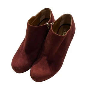 FENDI Botas Cortas Botines Zapatos EU 36.5 US 6.5 Rojo Vino Auténtico - Imagen 1 de 24