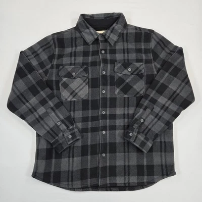 Boston Traders Granite Gray Fleece-Lined Plaid Shacket Men's XL Button-Up Jacket - Image 1 of 4