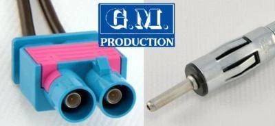 G.M.PRODUCTION Adattatore antenna DIN aerial Audi Volkswagen Golf VI 6 Fakra doppio duale a DIN