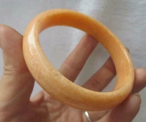 Jade Bangles Bracelet Jewelry Sunset Natural Orange Yellow Size 58-60mm - Picture 1 of 6