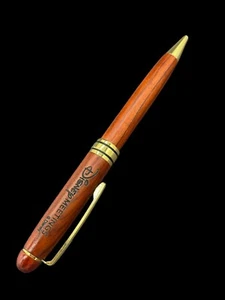Walt Disney World Institute Rosewood Wooden Pen by Arribas 5.75" Brass Gold Trim - Picture 1 of 9