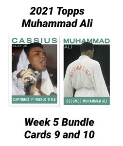 2021 TOPPS MUHAMMAD ALI - THE PEOPLE'S CHAMP CARD #9 AND #10 - Picture 1 of 5