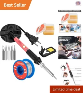 60W Portable Soldering Iron Kit with 5 Interchangeable Tips - Adjustable Temp - Picture 1 of 8