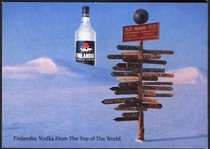 1994 Danish Promo Postcard: FINLANDIA VODKA - 'From the Top of the World'. - Imagen 1 de 1