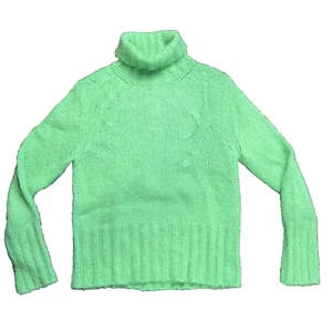 ALYSI Mohair blend Made in Italy Size Med Turtle neck Sweater Green - Picture 1 of 17