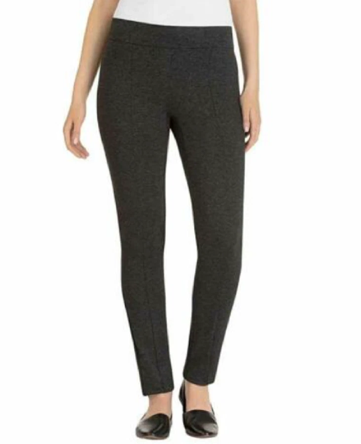 Hilary Radley Womens Slimming Fit Sits at Waist Ponte Pant Charcoal Size S