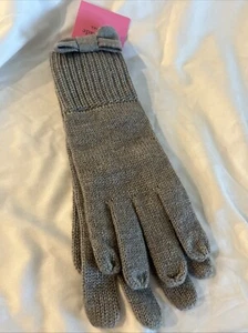 Guantes Kate Spade New York Tejido Lazo Gris Jaspeado ¡Nuevos! Nuevo con etiquetas - Imagen 1 de 8