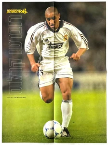 Vintage 2000's Roberto Carlos Poster Real Madrid Israeli Magazine Soccer Brazil - Picture 1 of 1