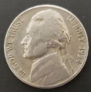 1954 S Jefferson Nickelfehler neuwertig Mark ist S hat ein D darunter  - Bild 1 von 10
