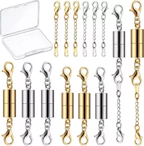 8 Pieces Magnetic Jewelry Clasps for Necklace Closures Screw Locking Necklace Cl - Picture 1 of 2