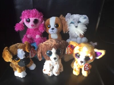 W-F-L TY Hund Beanie Boos ca. 15 cm  Glubschi freie Auswahl  Stofftier Glubschis - Bild 1 von 2