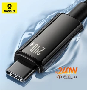 Baseus 240W USB C Fast Charging Cable for iPhone 15 16 Samsung Xiaomi - Picture 1 of 15