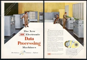 IBM Computer 1953 foto a color 3 tipos de memoria anuncio impreso vintage - Imagen 1 de 7