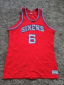 Vtg 80's Sand Knit Philadelphia NBA 76ers SIXERS Jersey Julius Erving Dr J L  - Picture 1 of 8