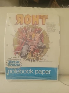 Vintage 1975 Mighty Thor Marvel 30 Sheets Notebook Paper w/ Iron-On NOS - Picture 1 of 4
