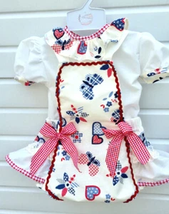 DREAM 0-8 years BABY GIRLS cream multi hearts Spanish blouse and frilly romper - Picture 1 of 4