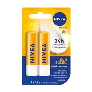 NIVEA Sun Caring Lip Balm Sticks with SPF 30, Duo Pack (2 X 4.8 G)(Imported from - Picture 1 of 5