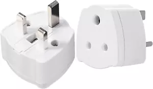 DINGFENG Indian to UK Plug Adapter 2-Pack India to UK 3 Pin Plug Adapter, India - Picture 1 of 7