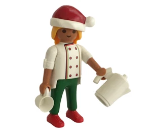 Playmobil Cocinera Mujer con Papá Noel Sombrero, Jarra y Taza de Café - C56 - Imagen 1 de 5