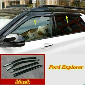 4p For Ford Explorer 2020-2022 Black Car Window Visor Vent Shades Sun Rain Guard - Picture 1 of 7