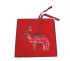 Vintage Orrefors Ornament Reindeer with Holly Crystal 1986 Original Box Included