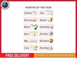 NEW (LAMINATED) Months Of The Year (61X91CM) Educational CHART PICTURE PRINT - Picture 1 of 1