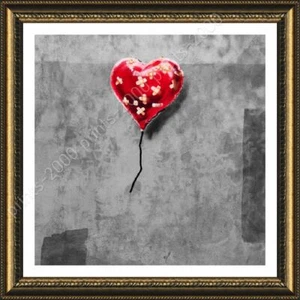 Globo Corazón Yeso por Banksy | Lienzo enmarcado | Arte de pared giclee HD ilustraciones - Imagen 1 de 12