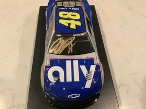 ALEX BOWMAN AUTOGRAPHED 2024 CHEVY CAMARO ALLY THROWBACK DIECAST, HAT & CARD - Picture 1 of 20