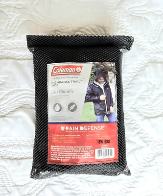 Chaqueta de lluvia Coleman Highbanks Trail para hombre negra con cremallera completa talla L/XL Foto 1 de 4